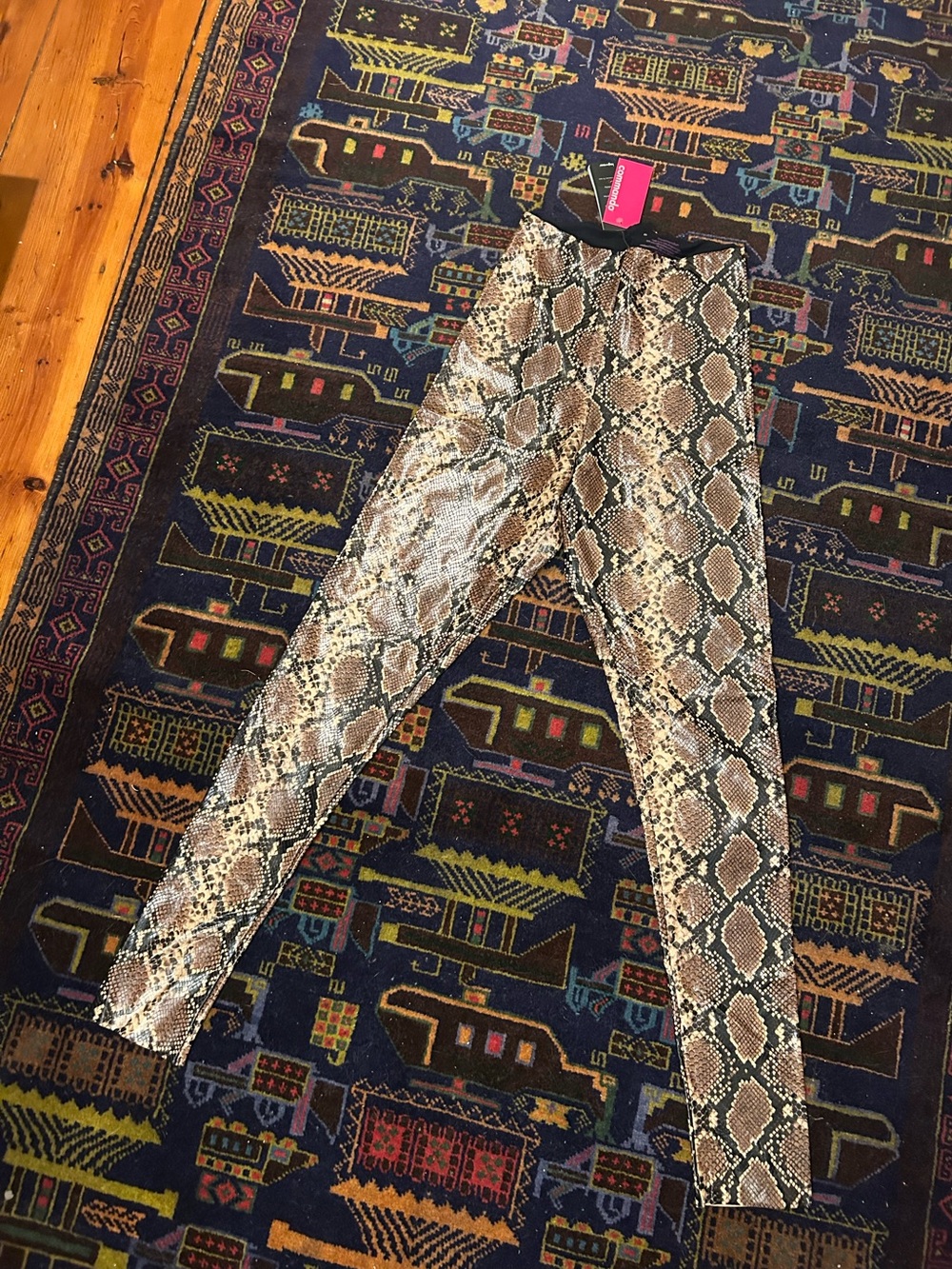 Commando Faux Leather Animal Legging sz M NWT